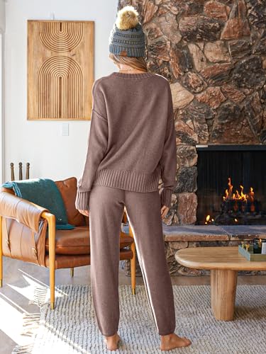LILLUSORY Womens 2 Two Piece Lounge Sets Sweater Matching Loungewear 2025 Fall Winter Fashion Airport Outfits Travel Clothes Trendy Cozy Comfy Cardigan Pant Sweat Suit Clothing Sweatsuit - Image 3