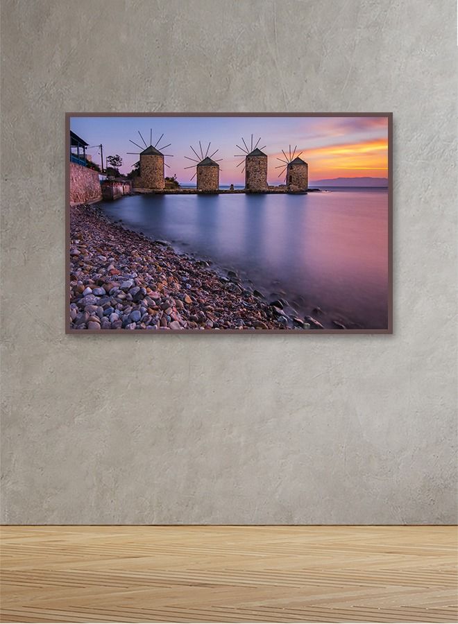 Marktna Canvas Wall Art For Wall Decoration, Modern Design,With A Hollow Brown Frame,Size (120x80),One Piece - Image 1