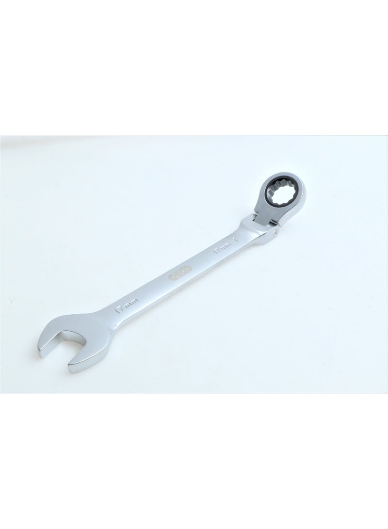Osco 17mm Ratcheting Combination Wrench – Professional CR-V Open-End & Ratcheting Ring Spanner for Automotive Repair, Mechanical Maintenance, and Workshop Use - Image 2