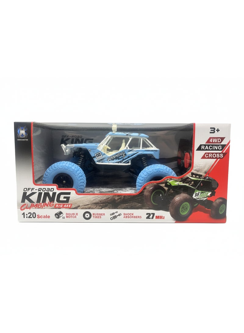 The Toys Home Off-Road King Climbing RC Car 4WD – 1:20 Scale Remote Control Rock Crawler Toy for Kids 3+ | Double Motor, Shock Absorbers, Rubber Tires, 27MHz | Racing Cross Offroad Vehicle - Image 1