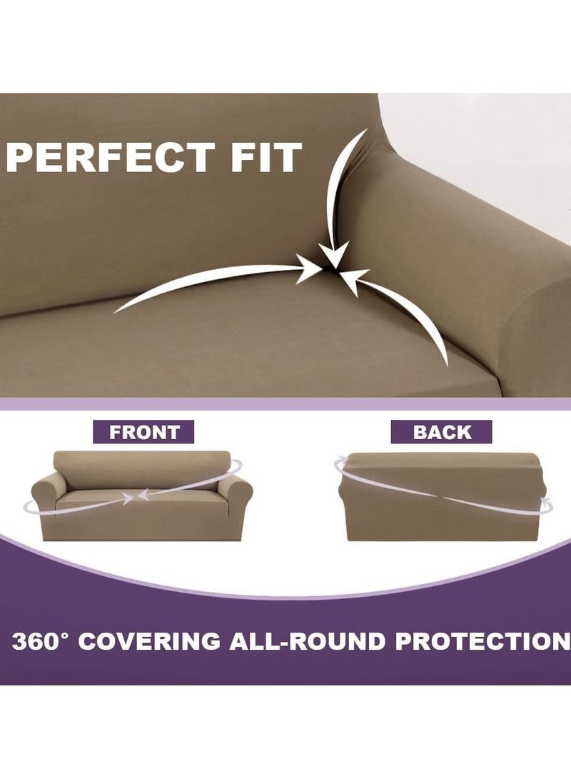 Sofa Covers 2 Seater High Stretch  Couch Universal Sofa Non Slip Furniture Protector (Grey)  - Image 2