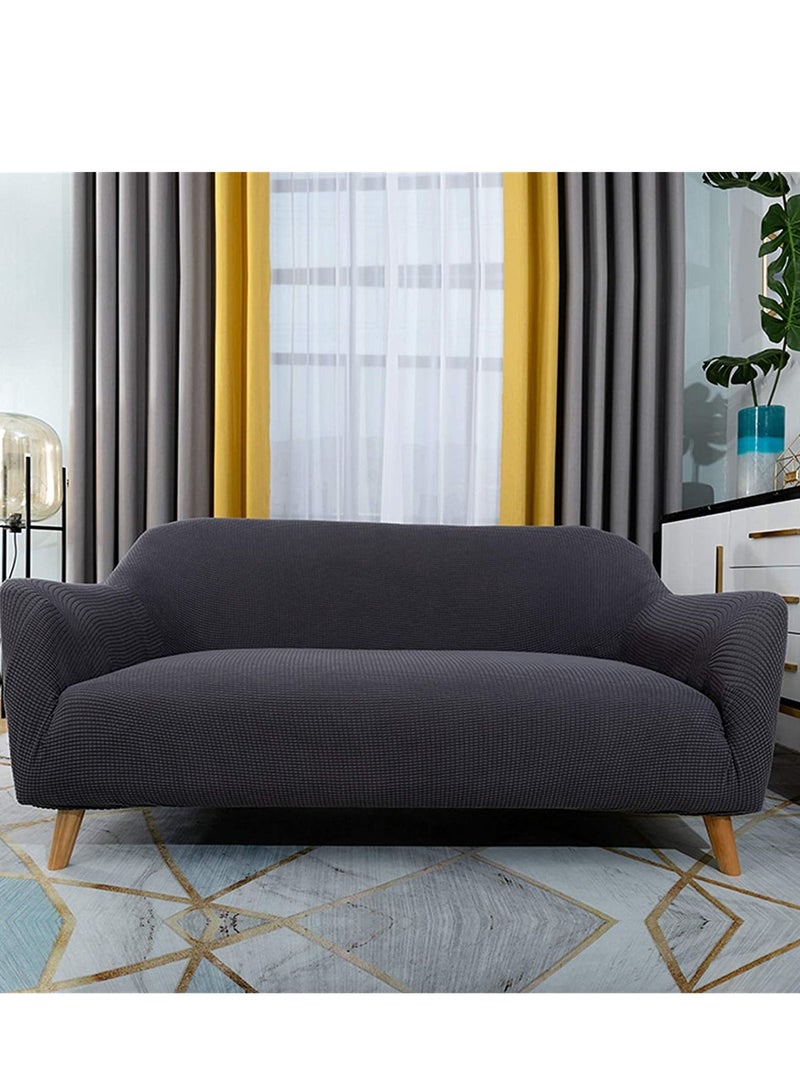 Sofa Covers 2 Seater High Stretch  Couch Universal Sofa Non Slip Furniture Protector (Grey)  - Image 1