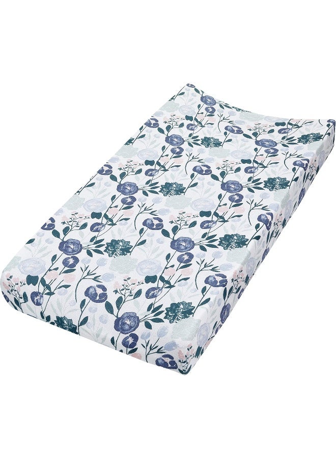 aden + anais Essentials Changing Pad Cover, 100% Cotton Muslin, Super Soft & Breathable, Tailored Snug Fit, Single, Flowers Bloom - Image 1