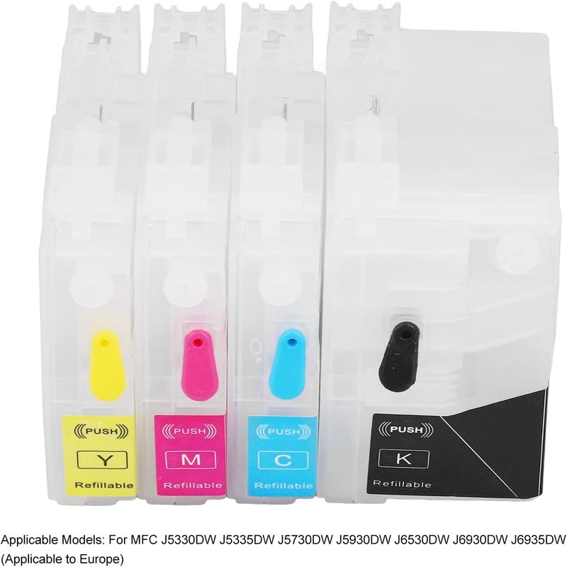 4 Pcs Ink Cartridge Set Magenta Blue Yellow Black Replacement with Disposable Chip for Home and Office Printing (LC3219) - Image 3