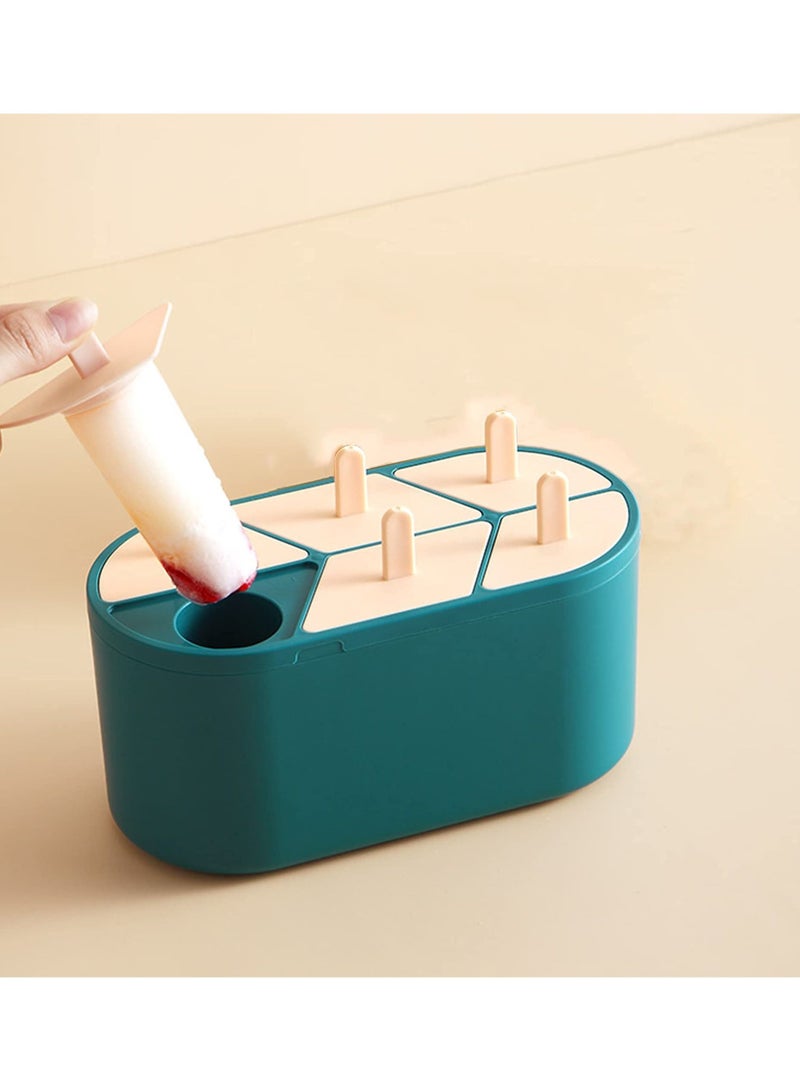 NIBEMINENT Kids Silicone Popsicle Molds Ice Pop Maker BPA Free Set of 6 Food Grade Cream DIY Toddler Oval Sticks Moulds Dishwasher Safe (Green) - Image 3