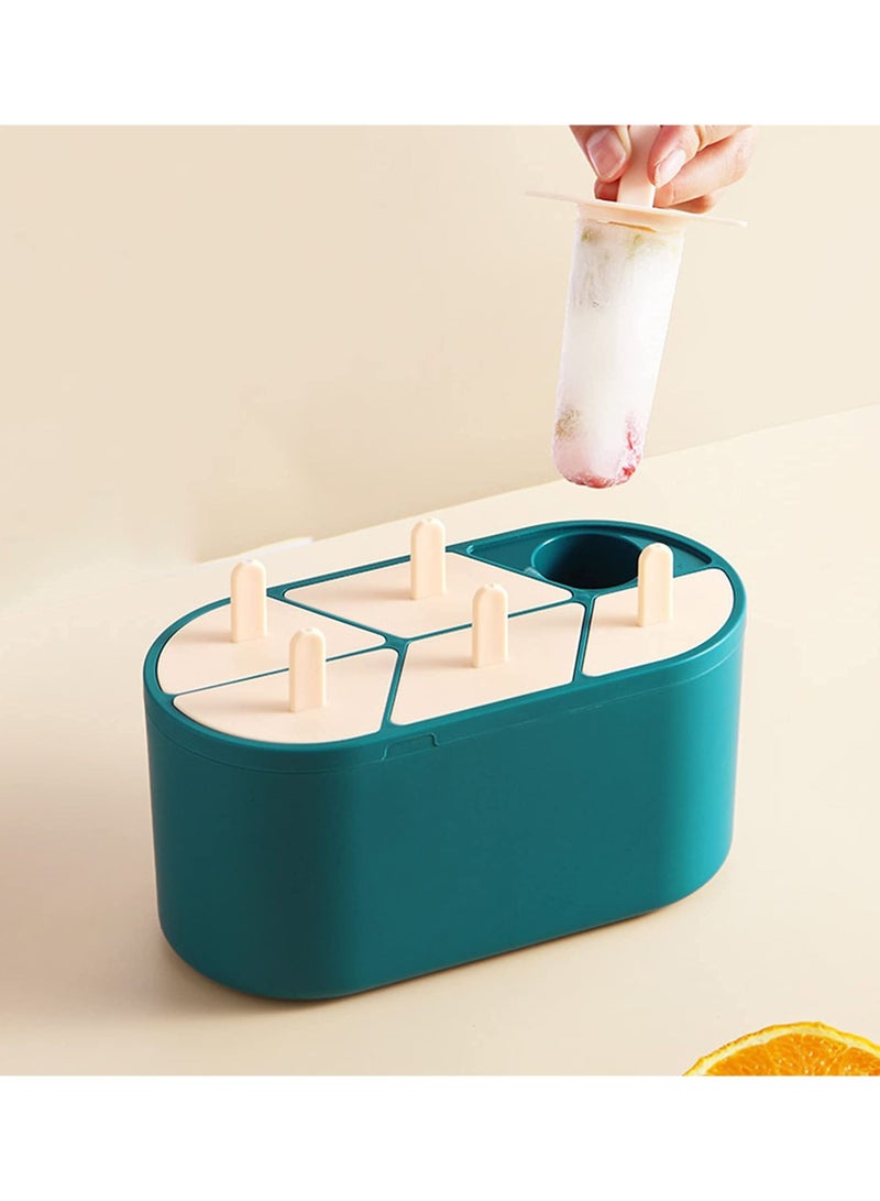 NIBEMINENT Kids Silicone Popsicle Molds Ice Pop Maker BPA Free Set of 6 Food Grade Cream DIY Toddler Oval Sticks Moulds Dishwasher Safe (Green) - Image 4