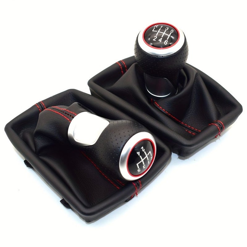 Gear Shift Knob Lever Handle 5 Speed Red For Audi A4 B6 B7 2000-2008 Manual Transmission Dust Proof Cover Vehicle Upgrade Precision Fit Car Accessory - Image 4