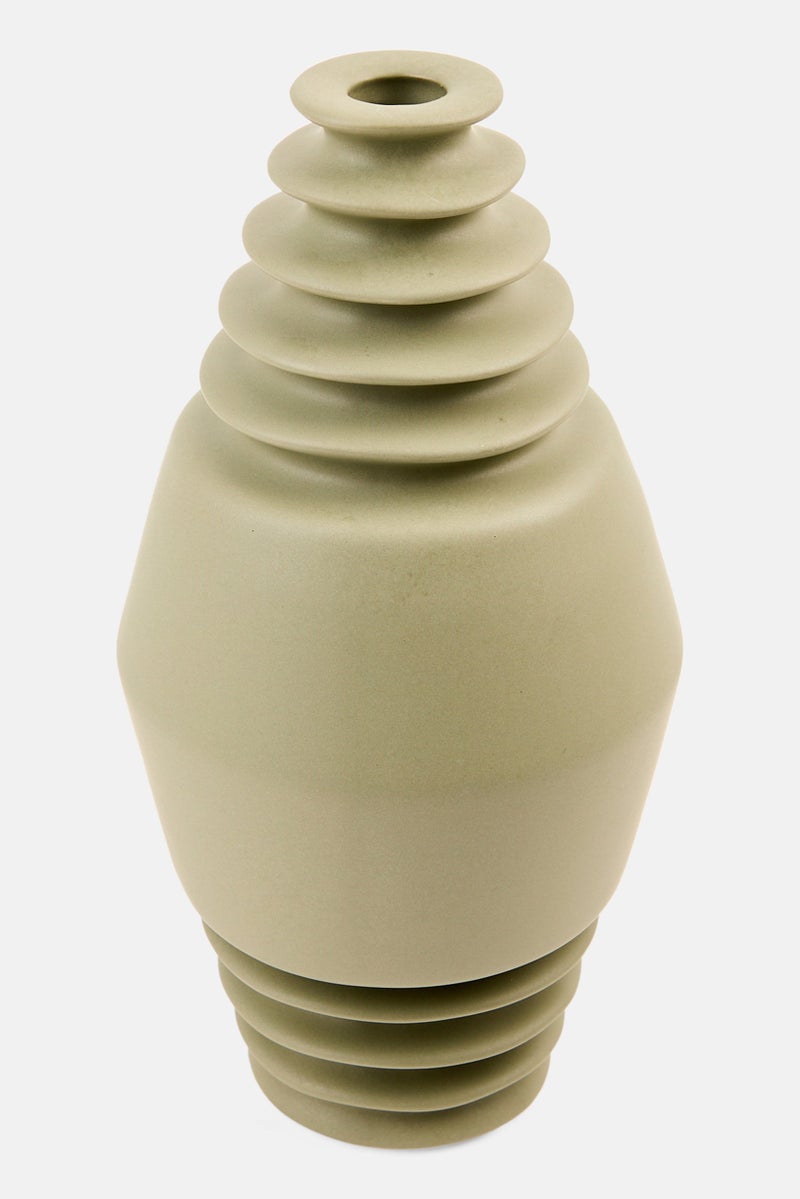 Muy Mucho Ceramic Flower Vase, Sage Green - Image 1
