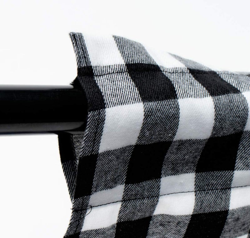 WOSIBO 2 Pack Buffalo Check Plaid Window Valances White and Black Farmhouse Design Window Treatment Decor Curtains Rod Pocket Valances for Kitchen/Living Room 16" x 56" - Image 4