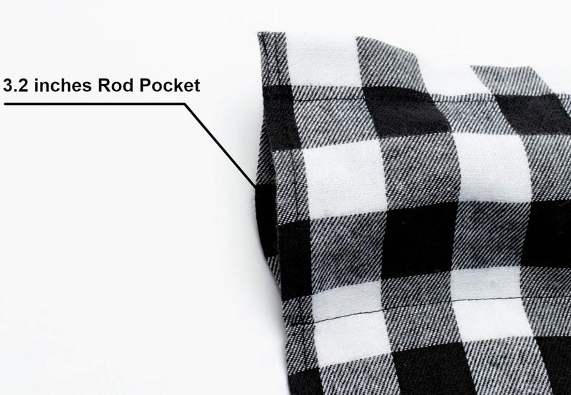 WOSIBO 2 Pack Buffalo Check Plaid Window Valances White and Black Farmhouse Design Window Treatment Decor Curtains Rod Pocket Valances for Kitchen/Living Room 16" x 56" - Image 3
