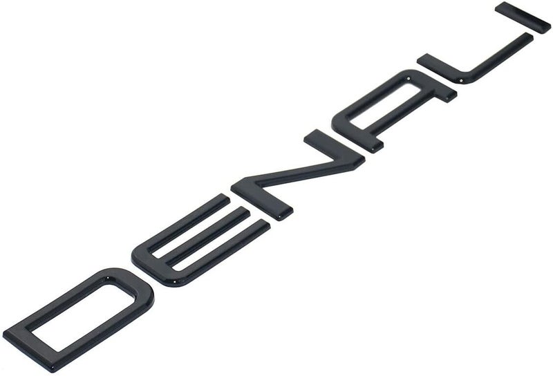 Aimoll Pair Set Front Door Right and Left Denali Emblem Nameplate 3D Badge Liftgate Sticker Replacement for 01-08 Denali Envoy Yukon (Gloss Black) - Image 2