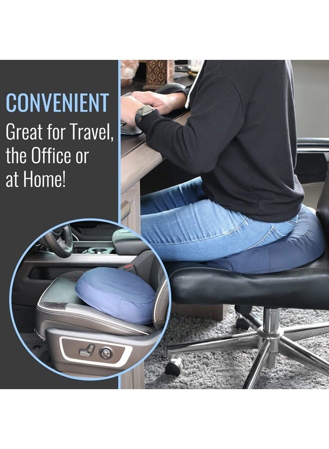 DMI Seat Cushion Donut Pillow and Chair Pillow for Tailbone Pain Relief, Hemorrhoids, Prostate, Pregnancy, Post Natal, Pressure Relief and Surgery, 16 x 13 x 3, Navy - Image 2