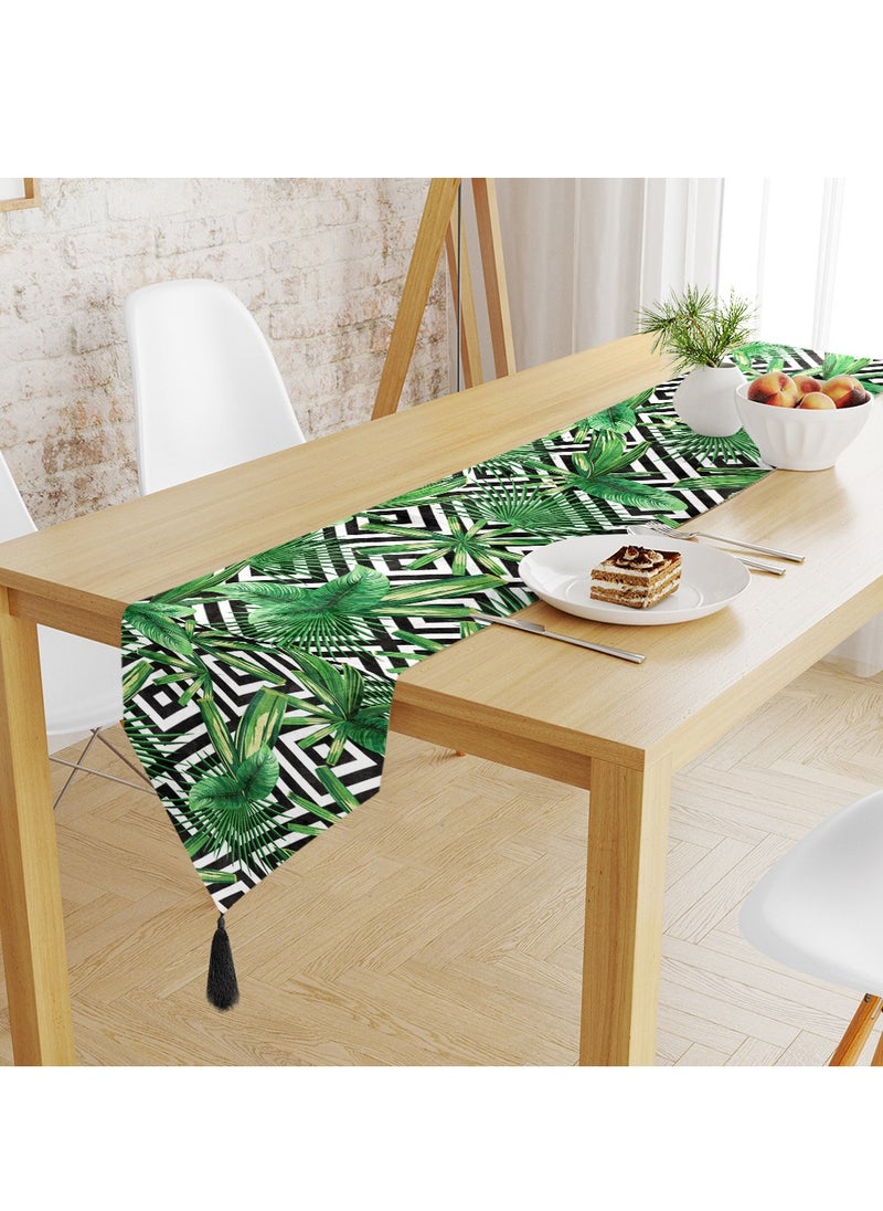 RIZARIES Tropical Geometric Table Runner 