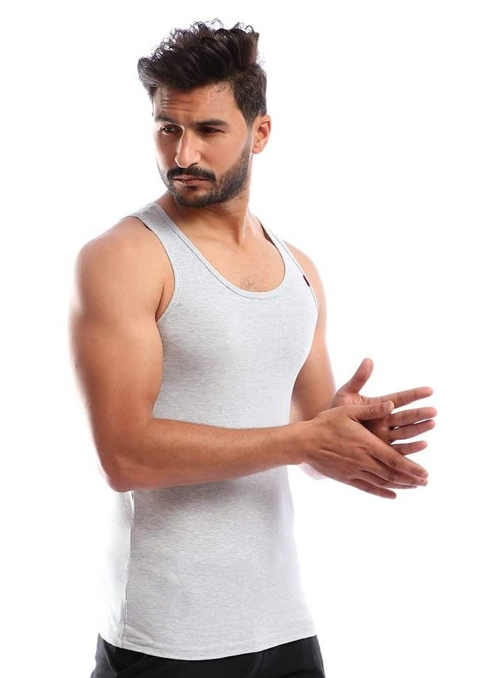 COTTONIL Stretch Sleeveless Undershirt Grey  - Image 3