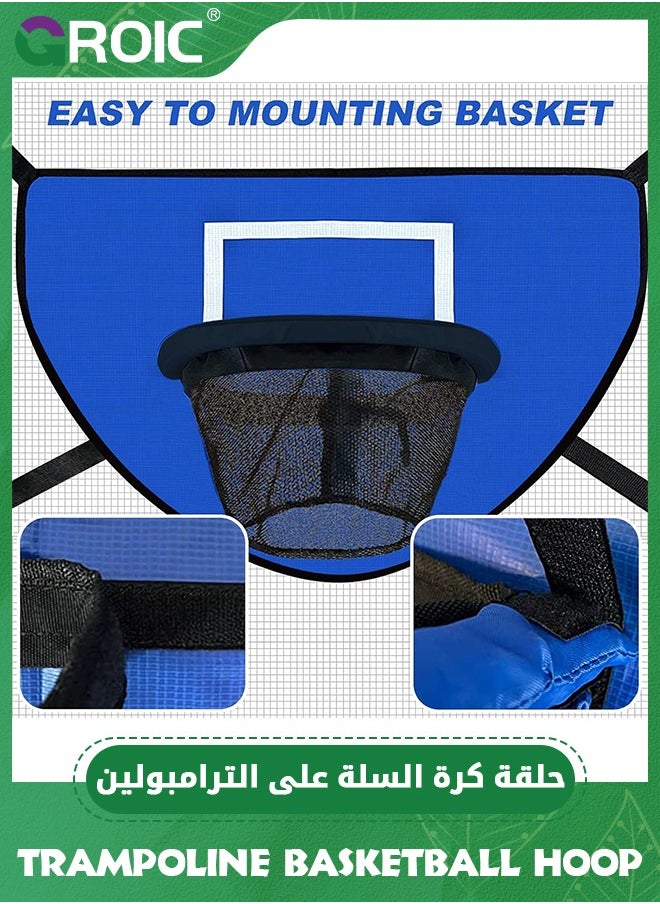 GROIC Trampoline Basketball Hoop, Trampolines Basketball Game for Dunking Trampoline Basketball Attachment with 1 Mini Basketballs and 1 Pump, Trampoline Accessory for Kids Indoor Outdoor  - Image 3