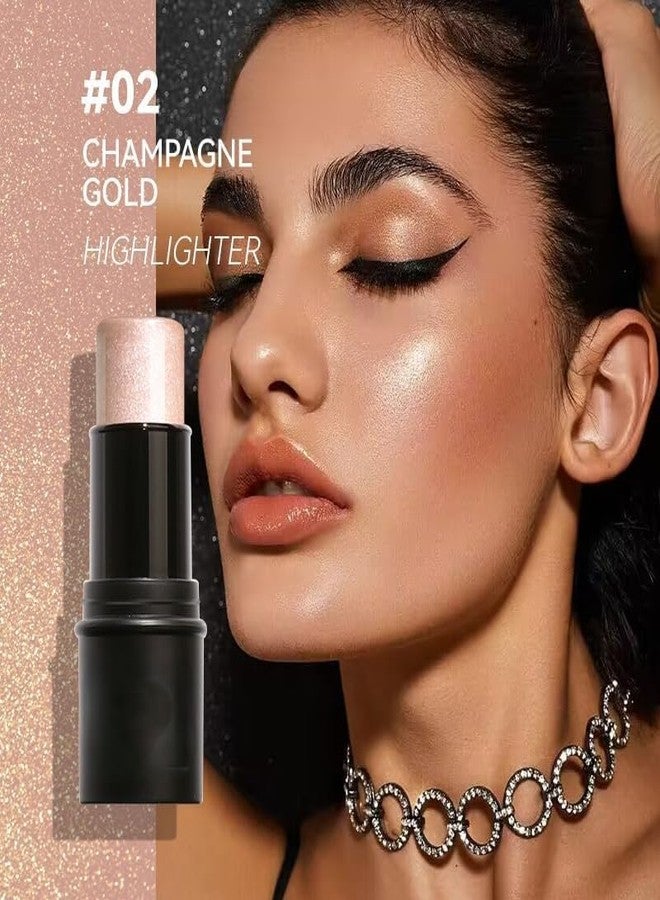 RedOak Multi-Use Cream Contour Highlighter, Blush and Bronzer Contour Stick - 02 Champagne Gold - Image 2