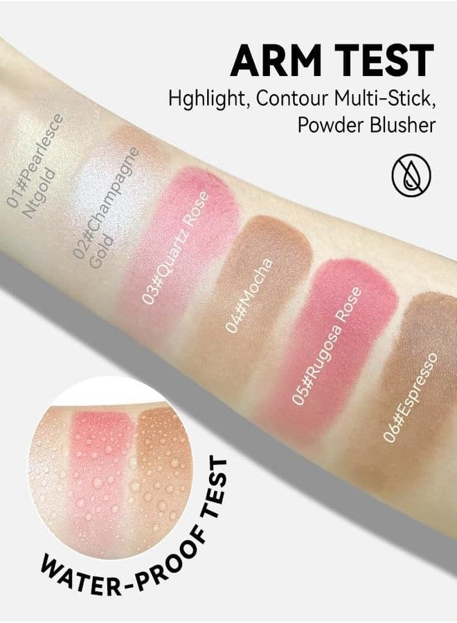 RedOak Multi-Use Cream Contour Highlighter, Blush and Bronzer Contour Stick - 02 Champagne Gold - Image 3