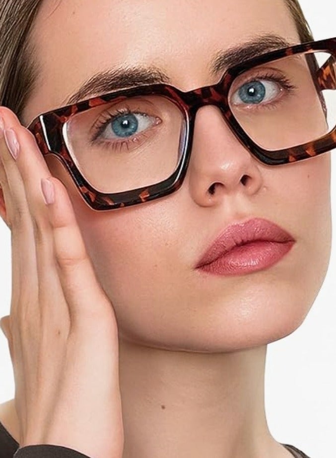 Lina-L +2.5 Reading Glasses for Women, Presbyopia Corrective Eyeglasses, Magnification Prescription Glasses, Oprah Style BOLD Retro Tortoise Frame, Anti-Blue Light Blocking Lenses, Specs for Eye Strain Relief, Computer Screen Eyewear - Image 5