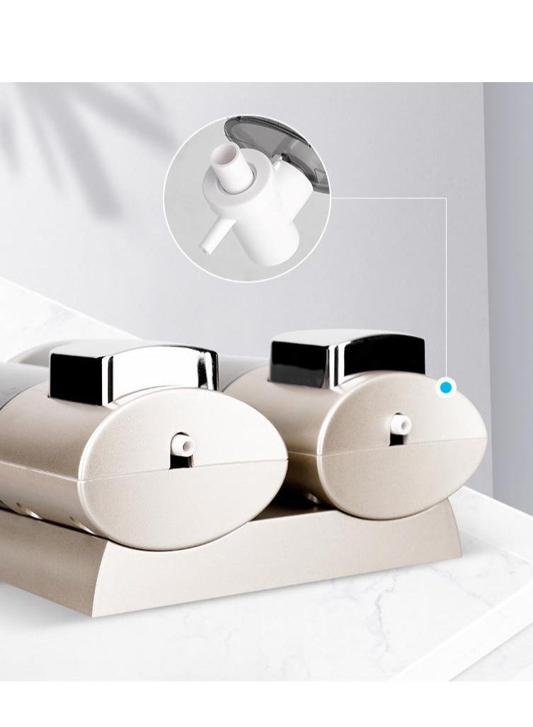 موزع صابون اليد سعة 200 مل مثبت على الحائط، شامبو سائل، منظف لليدين، حاوية لوشن الحمام بدون حفر للحمام في الفندق، الحمام، المطبخ، غسيل الأطباق 2013B (رمادي) - Image 3