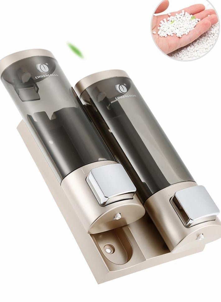 موزع صابون اليد سعة 200 مل مثبت على الحائط، شامبو سائل، منظف لليدين، حاوية لوشن الحمام بدون حفر للحمام في الفندق، الحمام، المطبخ، غسيل الأطباق 2013B (رمادي) - Image 4