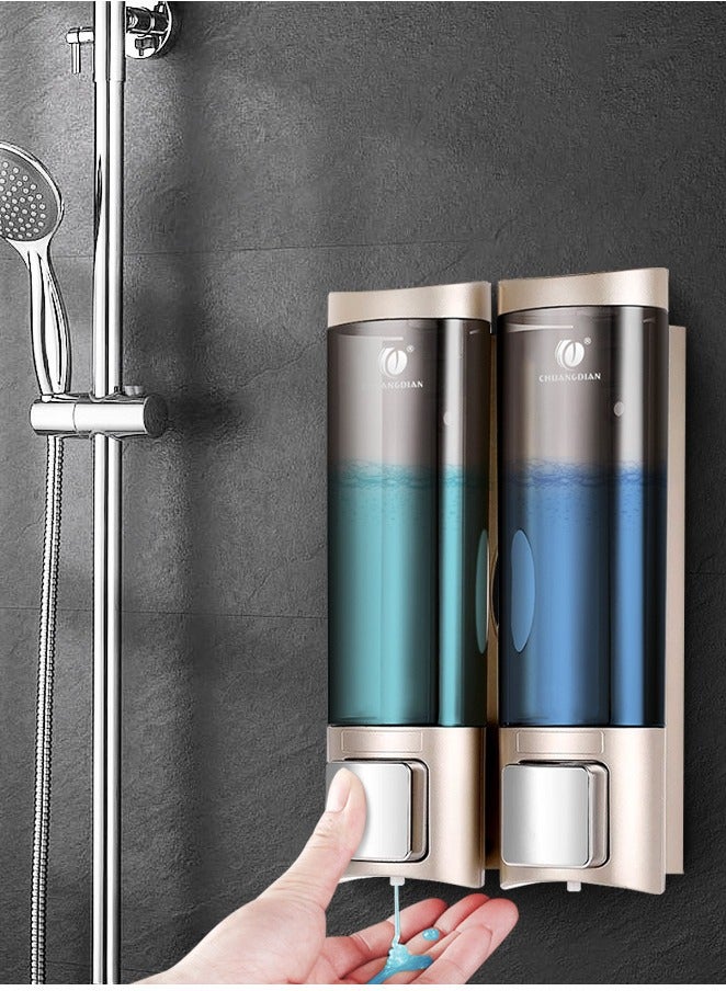 موزع صابون اليد سعة 200 مل مثبت على الحائط، شامبو سائل، منظف لليدين، حاوية لوشن الحمام بدون حفر للحمام في الفندق، الحمام، المطبخ، غسيل الأطباق 2013B (رمادي) - Image 5