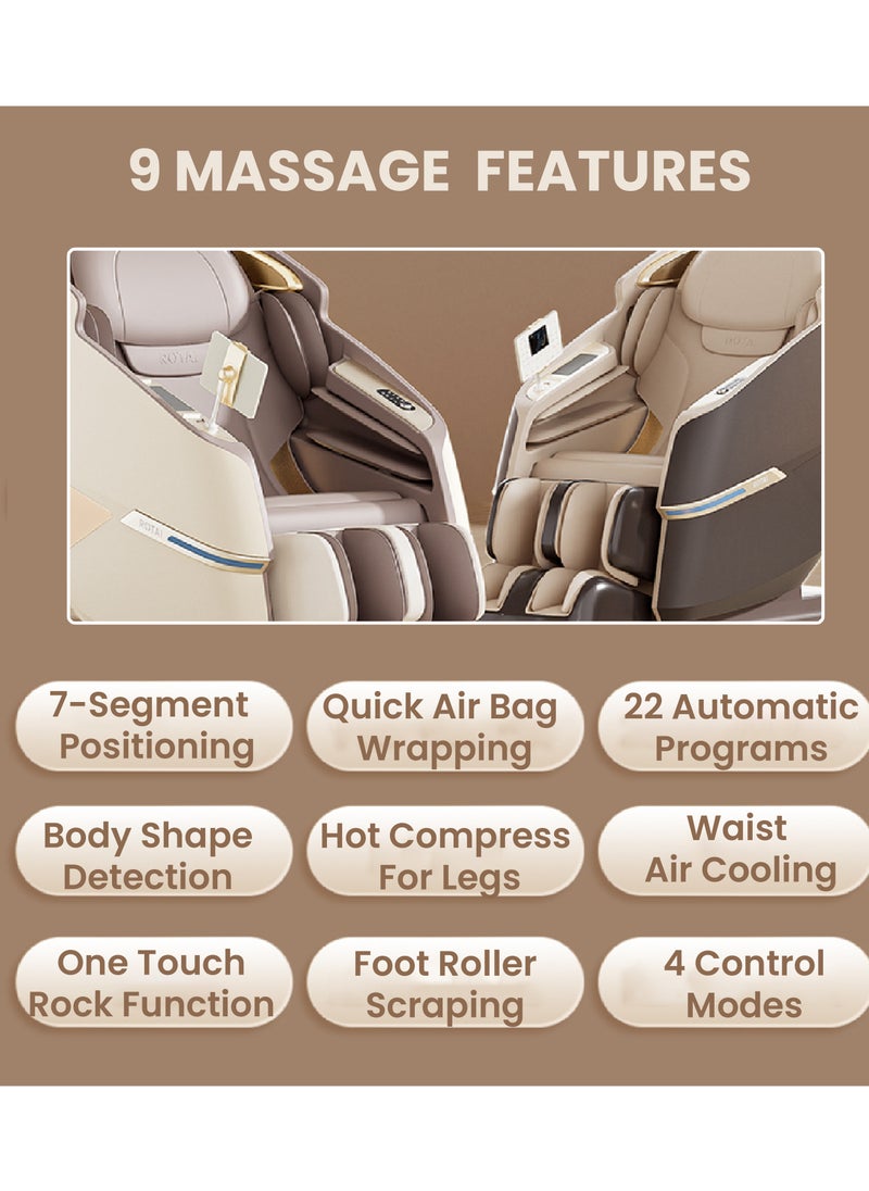 Royal Majestic A68 Massage Chair with 3D Dual Movement, AI Smart Massage, 22 Auto Programs, Hot Compress, Foot Roller, Air Cooling, and Extra-Long SL Track - pzsku/ZAA7C93B2D354B08F4F4AZ/45/_/1738751279/aaa1025b-28a9-470a-8b12-18bdfdcd517e