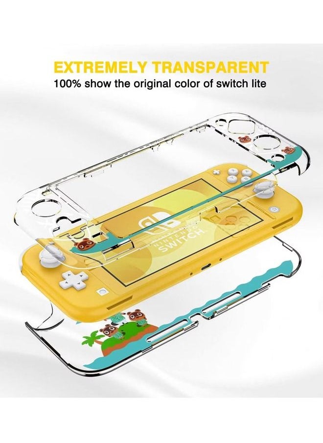 Generic - Compatible with Nintendo Switch Lite Case,Rigid PC Transparent Split Shock Resistant Hard Case with Scratch Resistant Design Suitable for Animal Crossing Design Host Case Personalized Protective Case - Image 1