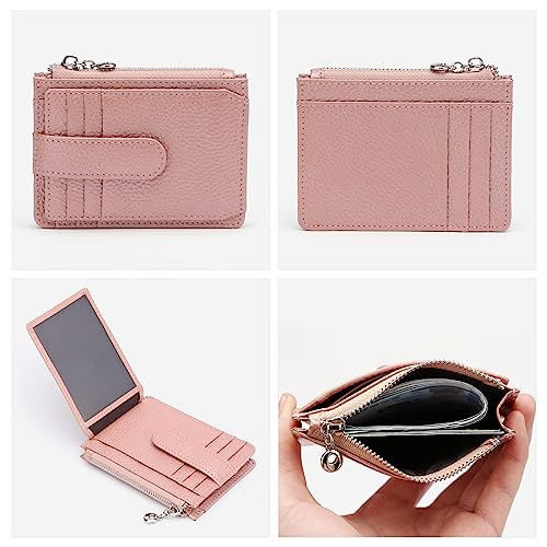 Fependu Slim Wallet for Women Thin Womens Card Holder RFID Blocking Genuine Leather Small Wallets Pearl Pink - Image 4