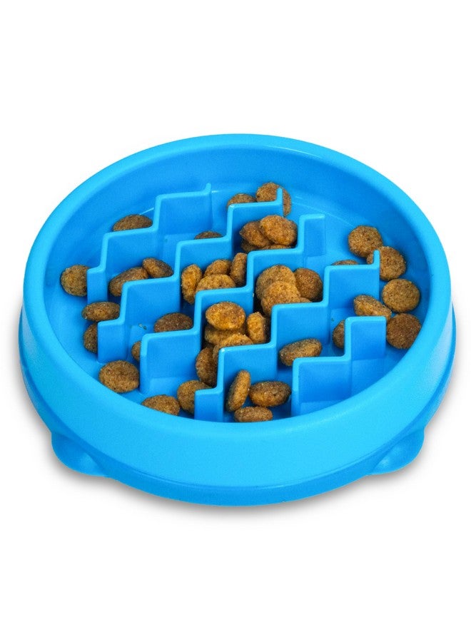 Catstages Kitty Slow Feeder Cat Bowl, Blue - Image 1