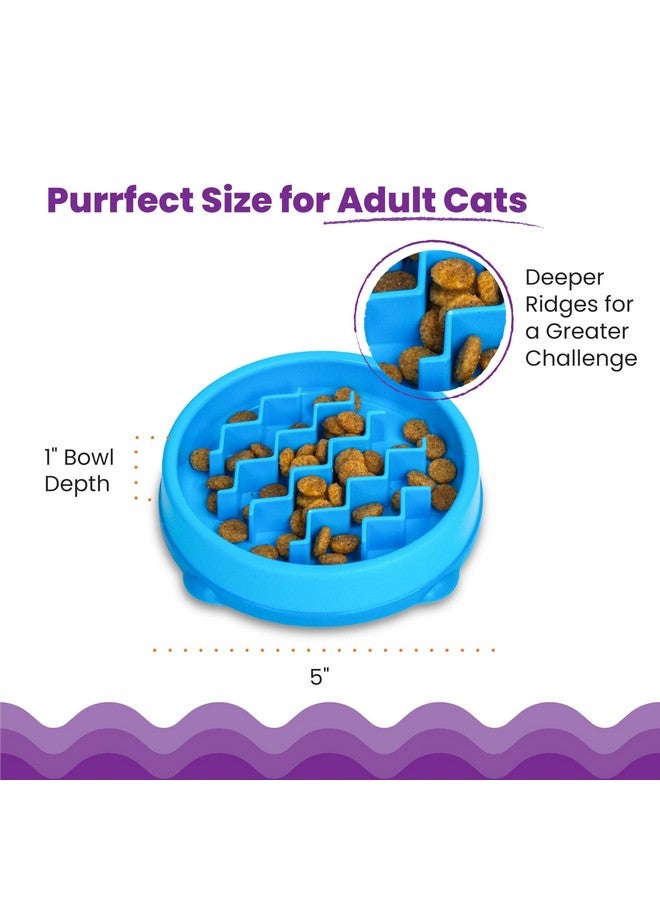 Catstages Kitty Slow Feeder Cat Bowl, Blue - Image 5
