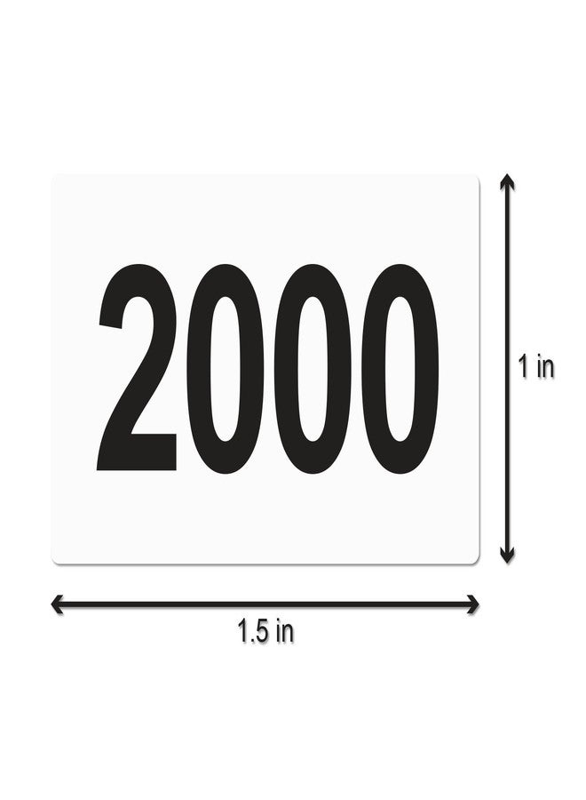 OfficeSmartLabels 2001-2500 Consecutive Number Labels (1 x 1.5 inch, White - 500 Labels) 2001 to 2500 Number Sequence Stickers for Inventory, Shipping, Distribution OR Manufacturing - Image 2