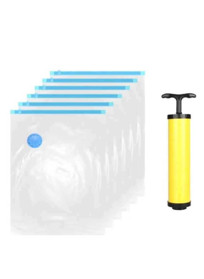 BLOOMING TIME Vacuum Storage Bags with Hand Pump, 7 Pack, Space Saver Bags for Clothes and Bedding - Image 3