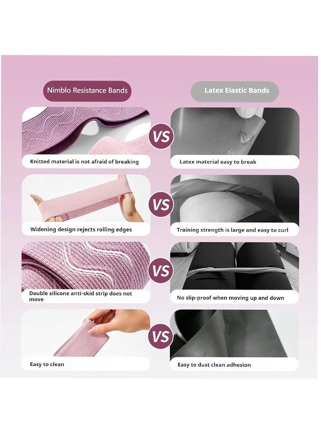 4 مجموعات من أشرطة التمارين، أشرطة المقاومة، أشرطة التمارين للساقين والوركين، معدات تمارين القرفصاء المؤخرة - Image 4