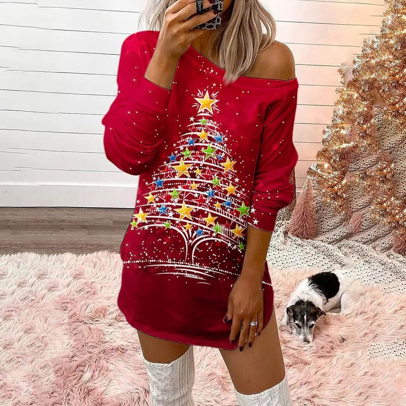 woobles Women Chrismas Jumper Pullover Novelty Funny Graphic Long Sleeve T-Shirts Xmas Casual Sweatshirt Crew Neck Long Sleeve Pullover Tops Blouse Christmas T Shirt for Women Girls - Image 4