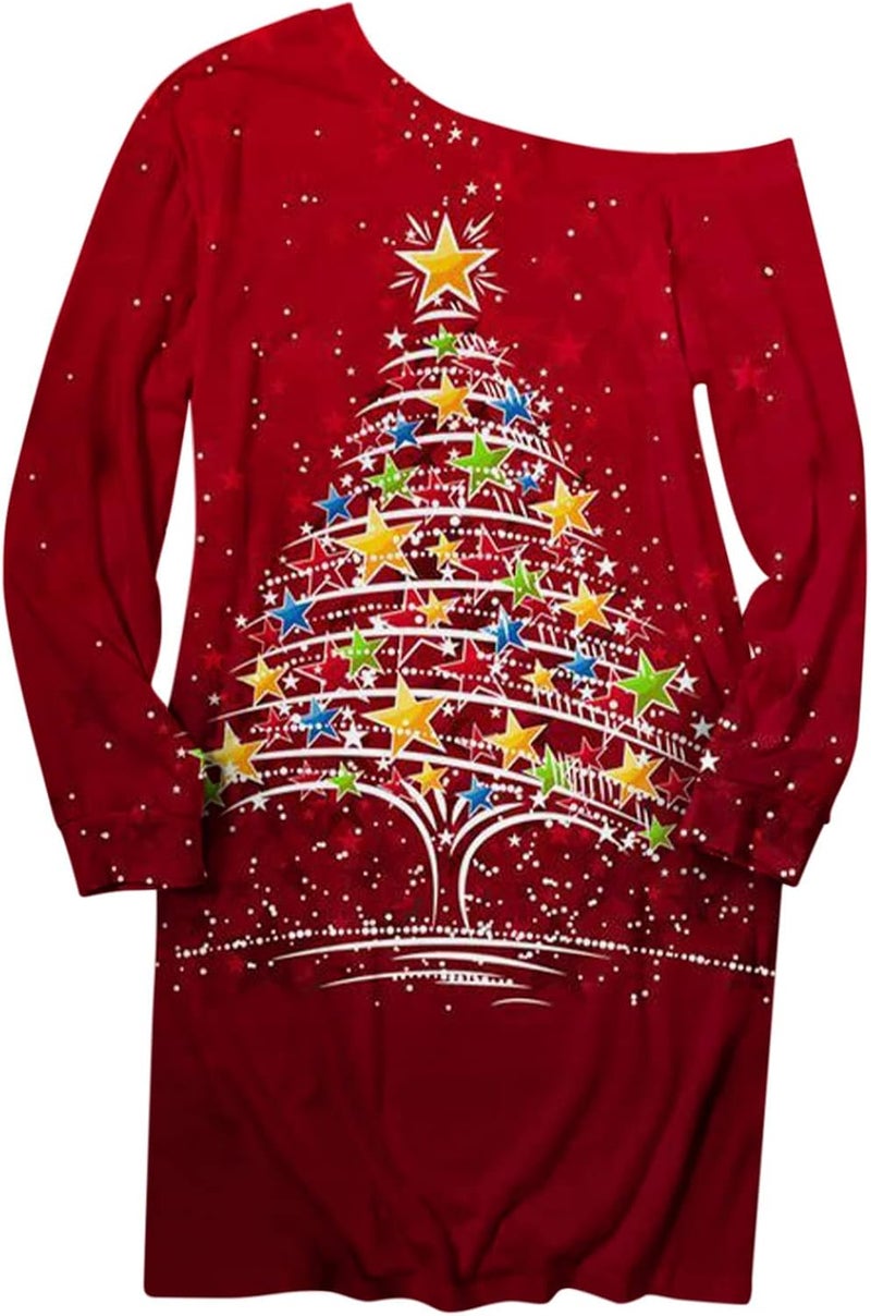 woobles Women Chrismas Jumper Pullover Novelty Funny Graphic Long Sleeve T-Shirts Xmas Casual Sweatshirt Crew Neck Long Sleeve Pullover Tops Blouse Christmas T Shirt for Women Girls - Image 3