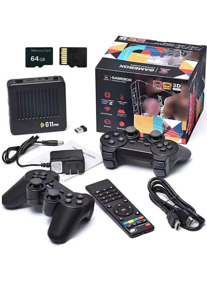BlueFire G11 PRO TV Video Game Console – Plug & Play 4K HD Retro Gaming Box with 15,000+ Built-in Games, 64GB Storage, Dual Wireless Controllers, HDMI Output for Kids & Adults – Ultimate Home Arcade Experience - Image 1