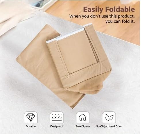 ink craft ink craft Non Woven Shirt Stacker Closet Organizer Shirts And Clothing StackerCloth Storage Foldable WardrobeCloset OrganizerGarment Cover For Wardrobe Organize pack of 1 Beige - Image 4