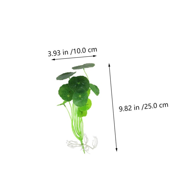 Green Lotus Leaf Aquarium Plants 4 Pack Realistic Plastic Pond Decor - Image 3