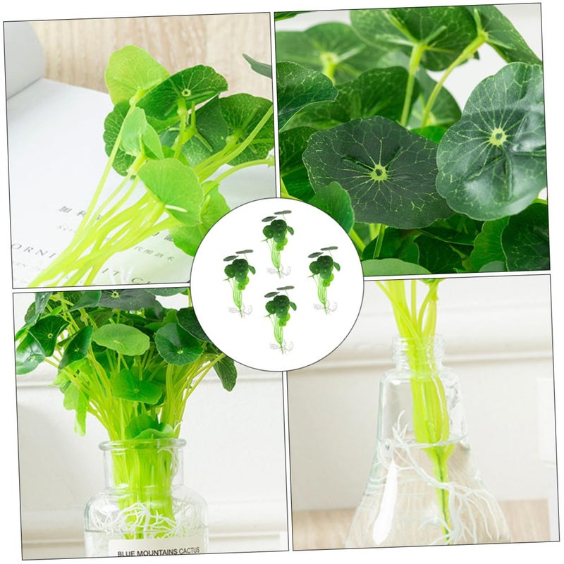 Green Lotus Leaf Aquarium Plants 4 Pack Realistic Plastic Pond Decor - Image 4