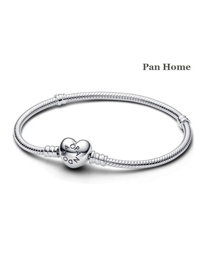 Pan Home Silver bracelet non adjustable size 18cm bracelet with gift box - Image 1