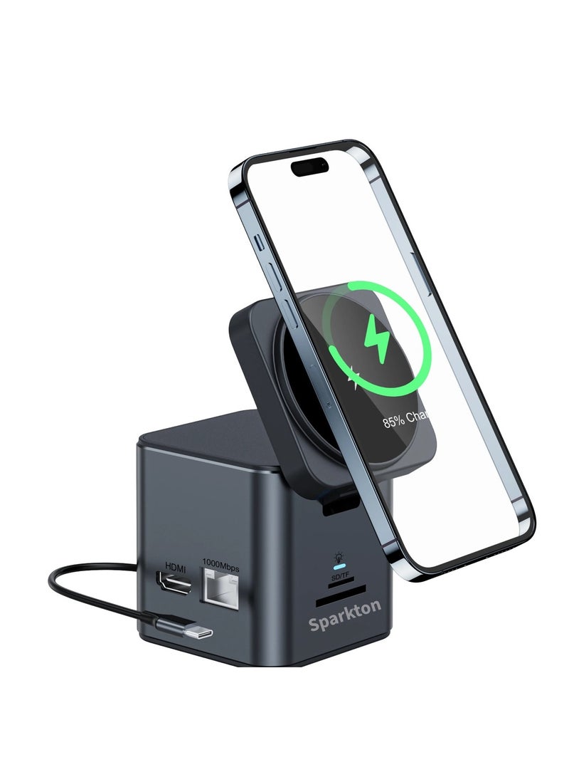 Sparkton 9 in 1 Docking Station with MagSafe Wireless Charging Hub  Multiport USB C Dock for iPhone MacBook and More