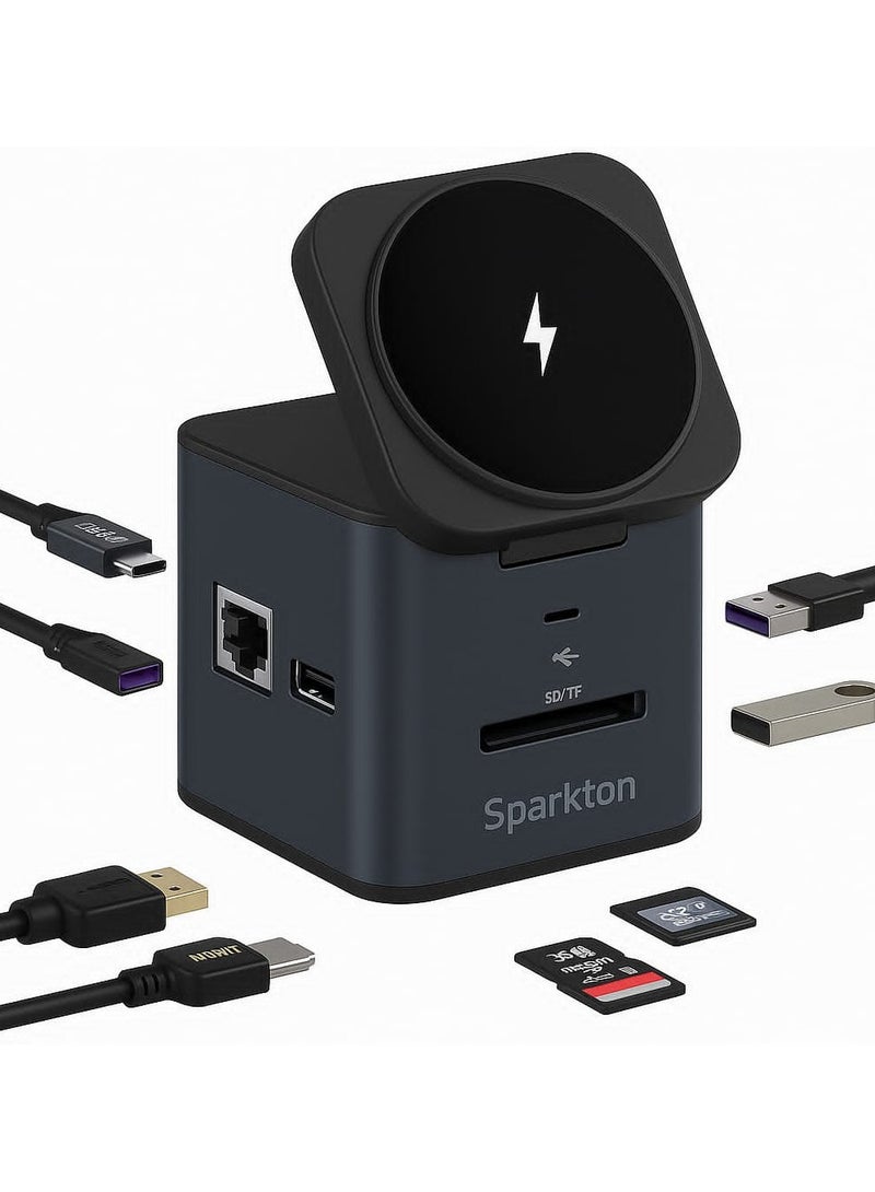 Sparkton 9 in 1 Docking Station with MagSafe Wireless Charging Hub  Multiport USB C Dock for iPhone MacBook and More