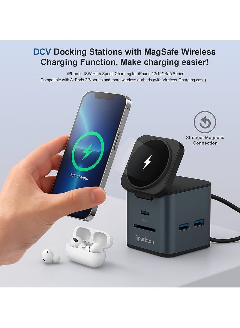 Sparkton 9 in 1 Docking Station with MagSafe Wireless Charging Hub  Multiport USB C Dock for iPhone MacBook and More