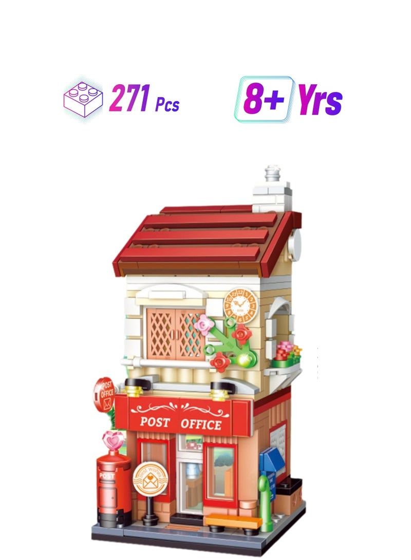 Xin Nian Post Office 271pcs, Street View House Set Building Block Toys, Educational Assembly Model Gift For Children - Image 1