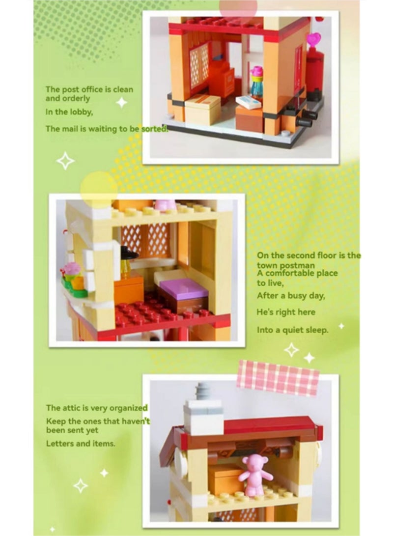 Xin Nian Post Office 271pcs, Street View House Set Building Block Toys, Educational Assembly Model Gift For Children - Image 3