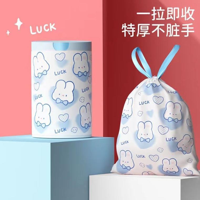Garbage Bag Thickened Large Roll Kitchen Dormitory Household Large Drawstring Solid Portable Plastic Bag Factory - Image 3