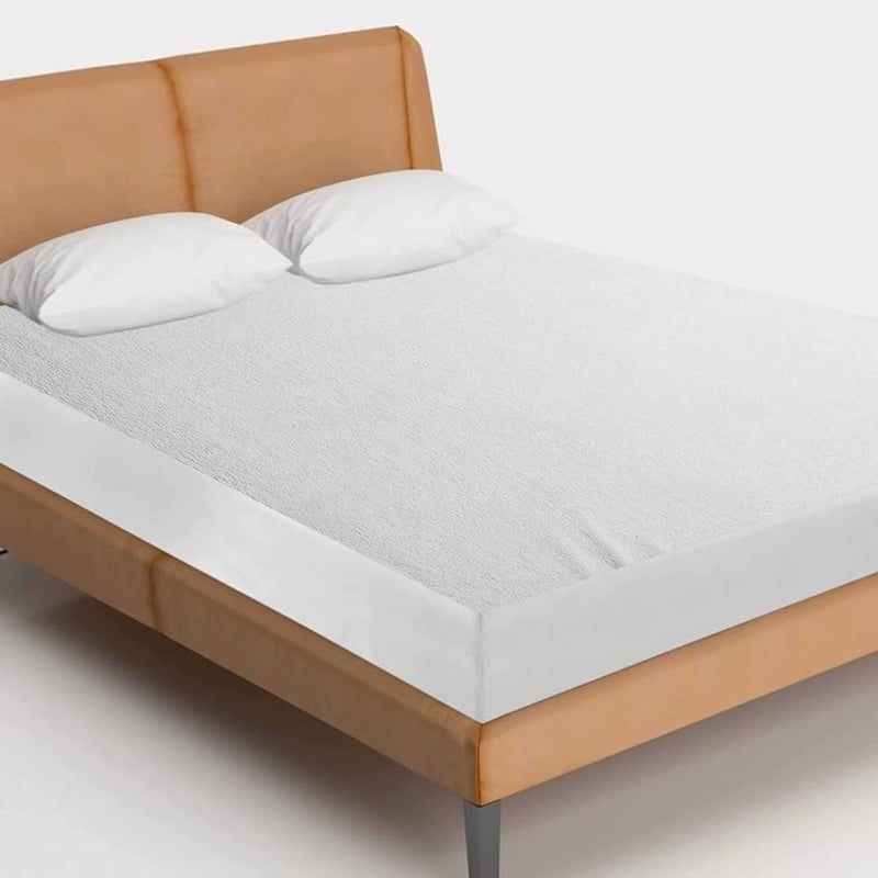 Mattress Protector - 100% Waterproof Mattress Cover Queen Size Bed 78x66 Inches_with 8 Inch Drop Gray - Waterproof Terry Cotton Breathable n Kids Urine Protection (Queen_78x66, Gray)  - Image 2