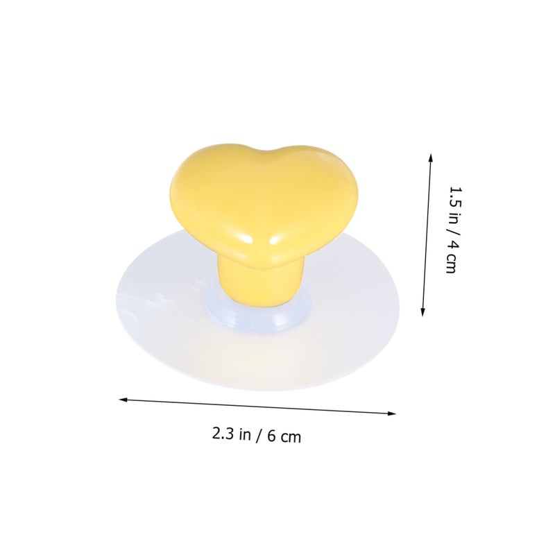 Yellow Heart Shaped Ceramic Drawer Pull Knobs Cup Hook For Furniture Cabinets And Doors - Image 4