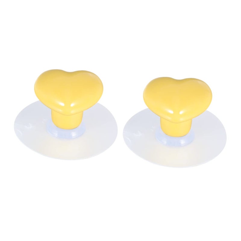 Yellow Heart Shaped Ceramic Drawer Pull Knobs Cup Hook For Furniture Cabinets And Doors - Image 2