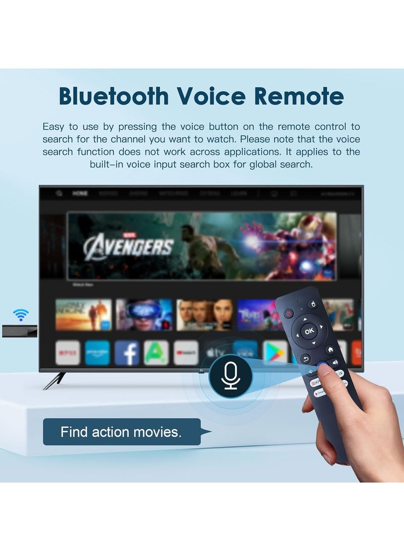 Android TV Stick 4K, 2024 Android TV Stick 10.0 2GB RAM 16GB ROM, 4K TV Stick H313 CPU Supports 2.4G/5G Wi-Fi Bluetooth 5.0 USB, Android TV Stick with Bluetooth Voice Remote Control - Image 5